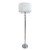 Chrome-Finish Floor Lamp with Hanging Crystals Shade - 61.5" - Silver and White - IMAGE 1