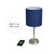 Stick Table Lamp with USB Charging Port - 19.5" - Navy Blue and Silver - Set of 2 - IMAGE 5