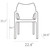 33" Blue Outdoor Patio Solid Dining Arm Chair - IMAGE 3