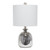 Hammered Glass Jar Table Lamp with Drum Shade - 20" - Gray and Silver - IMAGE 1