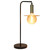 Industrial Style Orb Table Lamp - 24" - Matte Black and Antique Brass