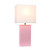 Faux Leather Bedside Table Lamp with Shade - 21" - Pink and White - IMAGE 3
