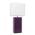 Leather Bedside Table Lamp with Shade - 21" - White and Purple - IMAGE 1