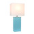 Leather Bedside Table Lamp with Shade - 21" - White and Light Blue - IMAGE 3