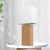 Leather Bedside Table Lamp with Shade - 21" - White and Beige - IMAGE 2