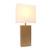 Leather Bedside Table Lamp with Shade - 21" - White and Beige - IMAGE 3