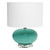 Ovaloid Glass Bedside Table Lamp with Shade - 15.25" - White and Blue - IMAGE 1