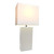 Faux Leather Bedside Table Lamp with Shade - 21" - White - IMAGE 3