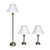 Set of 3 Brass Lamp Set with White Shades - IMAGE 1