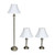 Lamp Set with Empire Shades - 60" - Antique Brass Finish and White - Set of 3 - IMAGE 1