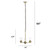 3-Light Hanging Pendant Chandelier - 64" - Antique Brass Finish - IMAGE 3