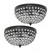 Crystal 2-Light Round Ceiling Flush Mounts - 13" - Bronze - Set of 2 - IMAGE 1