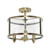 Glass Semi Flush Mount Ceiling Light Fixture - 13" - Antique Brass Finish - IMAGE 1