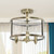 Glass Semi Flush Mount Ceiling Light Fixture - 13" - Antique Brass Finish - IMAGE 2