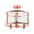 Semi Flush Mount Ceiling Light Fixture - 13" - Rose Gold and Clear - IMAGE 1