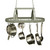 2-Light Kitchen Pot Rack with Downlights - 35.5" - Slate Gray
