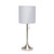 Brushed Tapered Table Lamp with Polka Dots Drum Shade - 21" - Silver and White - IMAGE 1