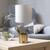 Hammered Table Lamp with USB Charging Port and Shade - 18.5" - White and Gold