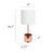 Hammered Table Lamp with USB Charging Port - 18.5" - White and Rose Gold - IMAGE 5