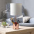 Hammered Table Lamp with USB Charging Port - 18.5" - White and Rose Gold