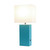 Leather Table Lamp with Shade and USB Charging Port - 21" - White and Teal - IMAGE 5