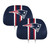 Set of 2 NFL New England Patriots Automotive Headrest Covers 14" - IMAGE 1