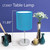Chrome-Finish Mini Table Lamp with Drum Shade - 11" - Silver and Blue - IMAGE 5