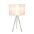 Tripod Table Lamp with Pleated Drum Shade - 19.5" - Silver and White - IMAGE 6