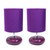 Small Stone Ceramic Table Lamps with Drum Shade - 10.25" - Purple - Set of 2 - IMAGE 1