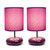 Small Stone Ceramic Table Lamps with Drum Shade - 10.25" - Purple - Set of 2 - IMAGE 4