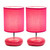 Small Stone Ceramic Table Lamps with Drum Shade - 10.25" - Pink - Set of 2 - IMAGE 3