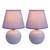 Set of 2 Purple Mini Ceramic Globe Table Lamps with Tapered Shade - IMAGE 3