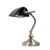 Mini Bankers Desk Lamp with Glass Shade - 10" - Silver and Black - IMAGE 1