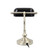 Mini Bankers Desk Lamp with Glass Shade - 10" - Silver and Black - IMAGE 5