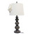 Stacked Ball Table Lamp with Flower Tapered Shade - 25" - Bronze and White - IMAGE 5