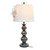 Stacked Ball Table Lamp with Flower Tapered Shade - 25" - Bronze and White - IMAGE 6