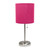 Stick Lamp with USB Charging Port - 19.5" - Brushed Steel and Hot Pink - IMAGE 1