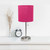 Stick Lamp with USB Charging Port - 19.5" - Brushed Steel and Hot Pink - IMAGE 2