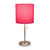 Stick Lamp with USB Charging Port - 19.5" - Brushed Steel and Hot Pink
