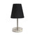 Nickel-Finish Mini Table Lamp with Tapered Shade - 10.5" - Silver and Black - IMAGE 1