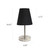 Nickel-Finish Mini Table Lamp with Tapered Shade - 10.5" - Silver and Black - IMAGE 4