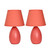 Mini Egg Oval Table Lamps with Tapered Shade - 9.5" - Orange - Set of 2 - IMAGE 1