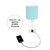 Stick Lamp with USB Charging Port and Drum Shade - 19.5" - White and Aqua Blue - IMAGE 5