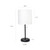 19.5" Black Stick Lamp with USB Charging Port and White Shade - IMAGE 5