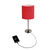Stick Lamp with USB Charging Port and Drum Shade - 19.5" - Silver and Red - IMAGE 3