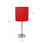 Stick Lamp with USB Charging Port and Drum Shade - 19.5" - Silver and Red - IMAGE 4