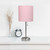 Stick Lamp with USB Charging Port and Drum Shade - 19.5" - Light Pink - IMAGE 5