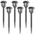 Set of 6 Black Lantern Style Solar Powered LED Pathway Markers, 16.25" - IMAGE 1