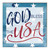 10" Blue and Red "God Bless the USA" Wooden Patriotic Sign - IMAGE 1