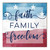 10" Blue and Red "Faith Family Freedom" Wooden Patriotic Sign - IMAGE 1